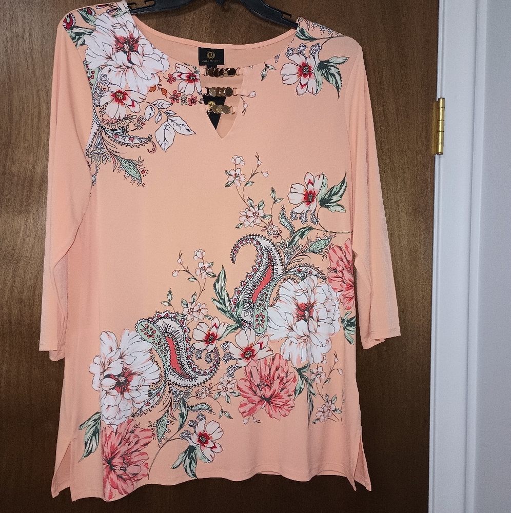 JM‎ Collection floral tunic/blouse XL